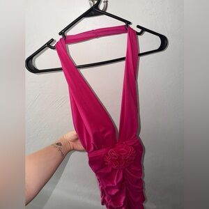 Vibrant Pink Halter Dress